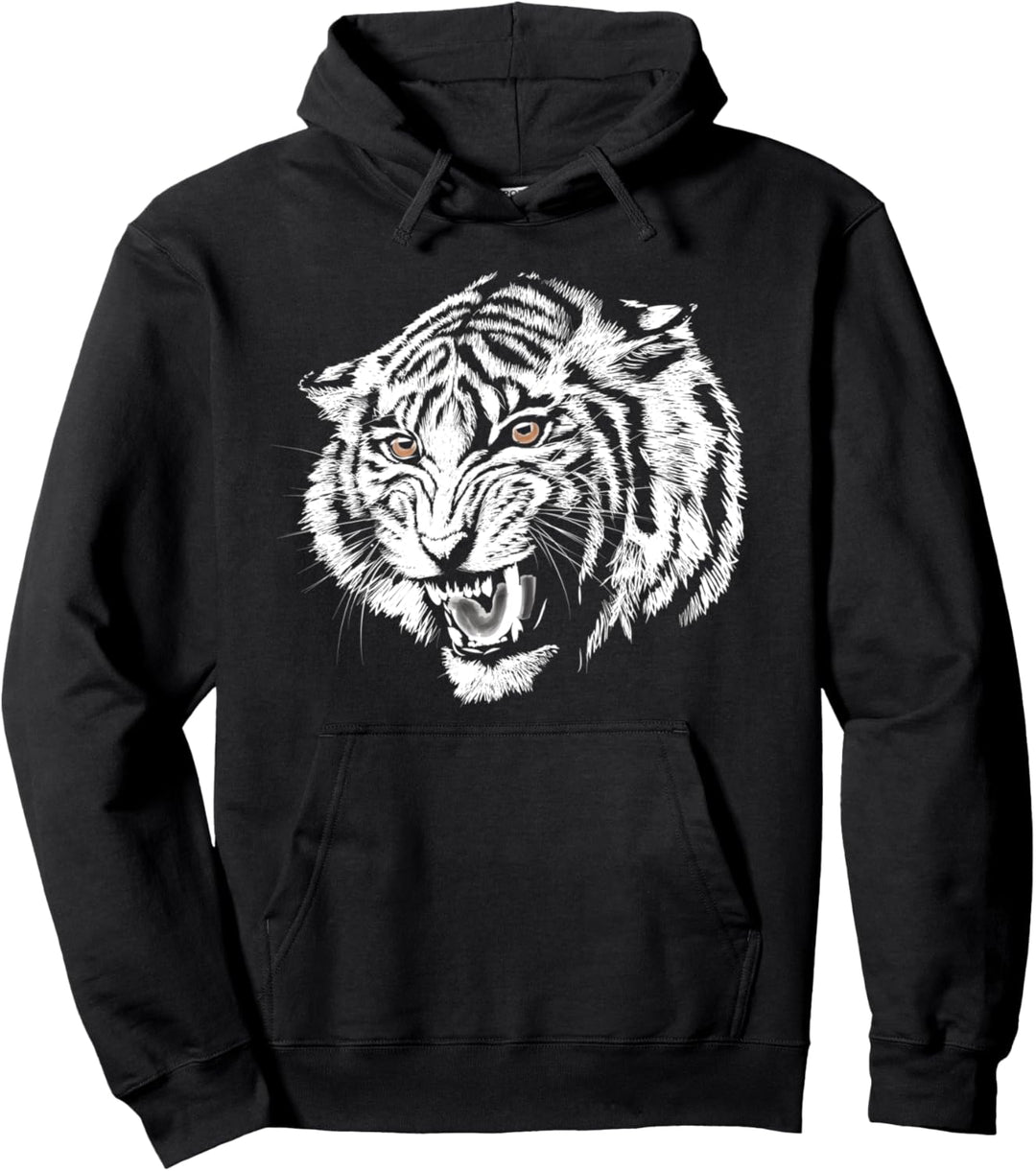Süsser Tiger handgezeichnete Skizze künstlerisch Pullover Hoodie