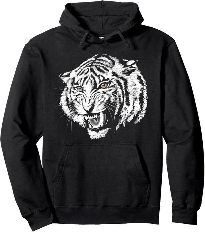 Süsser Tiger handgezeichnete Skizze künstlerisch Pullover Hoodie