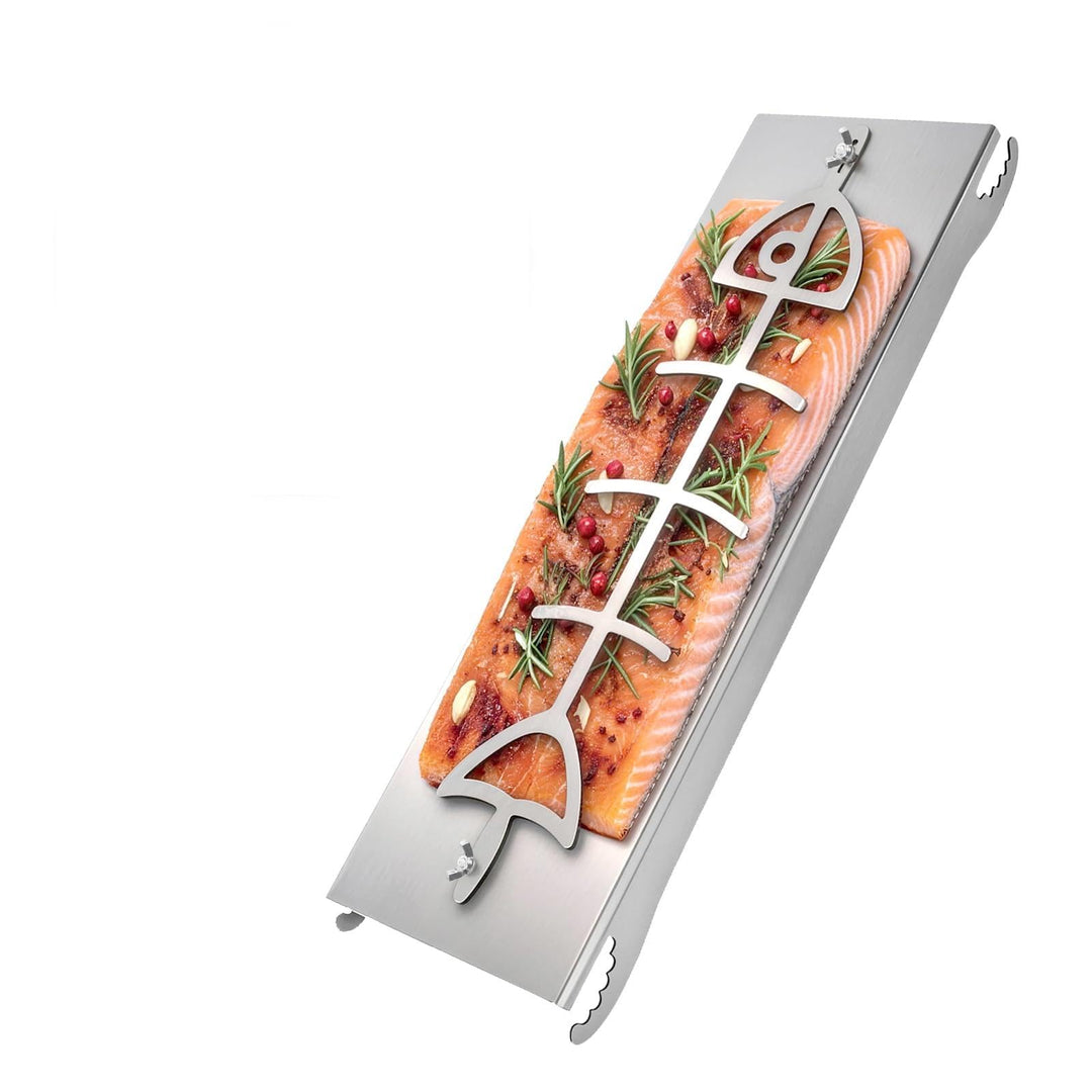 WELL GRILL Flammlachsbrett Edelstahl Lachsbrett Fisch Grillhalter | Grillzubehör für Feuerschale und