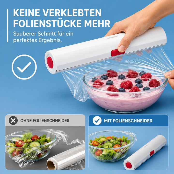 Emsa 508020 Folienschneider für Alu- oder Frischhaltefolie, Grösse 33 cm, Rot/Weiss, Click & Cut Rot