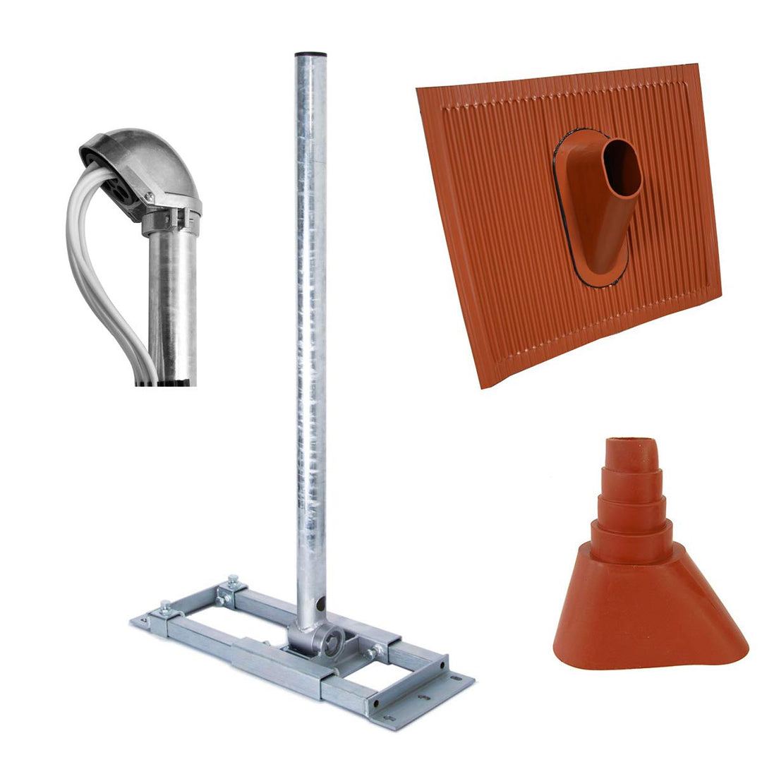 Premium X Deluxe X90-48 Dachsparrenhalter 90 cm Mast SAT Dach-Halterung Dach-Abdeckung Alu-Dachziege