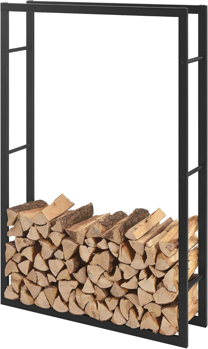 [en.casa] Kaminholzregal Täby Brennholzregal innen aussen Metall 100 x 25 x 150 cm Holzunterstand St