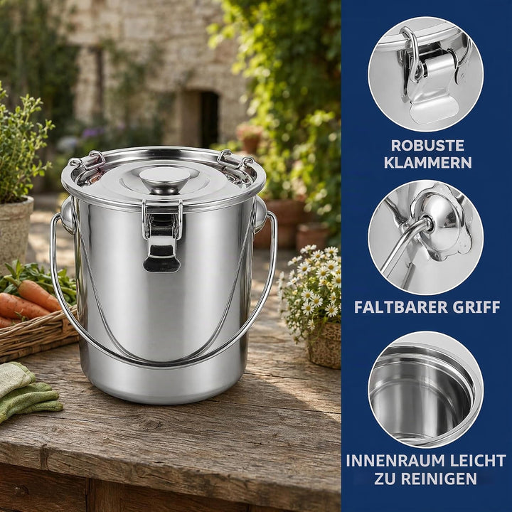 iPlusmile 3L Luftdichter Edelstahl Küche Lebensmittelbehälter für Getreide, Reis, Milch - Mehlbehält