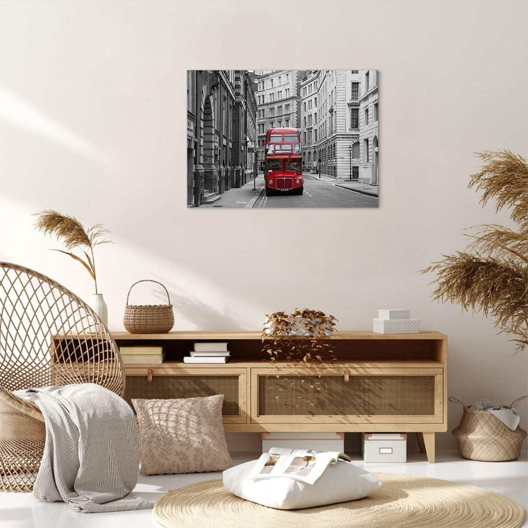 Bilder auf Leinwand Bus england urlaub london Leinwandbild 70x50cm Wandbilder Dekoration Wohnzimmer