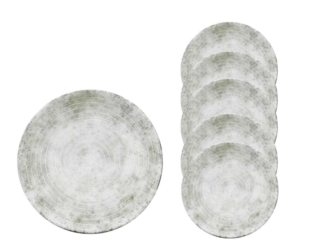 Van Well |Korfu flacher Teller 28 cm Porzellan 6er Set Teller flach 28,0 cm | 6Stk. Grau, Teller fla