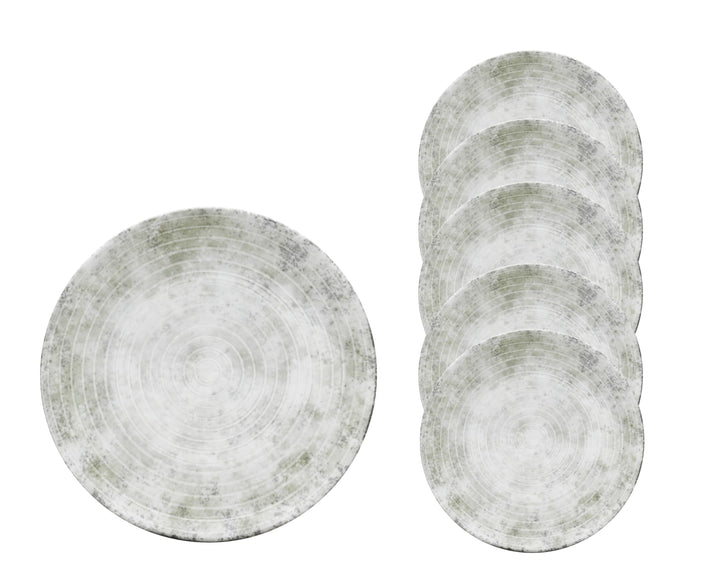 Van Well |Korfu flacher Teller 28 cm Porzellan 6er Set Teller flach 28,0 cm | 6Stk. Grau, Teller fla