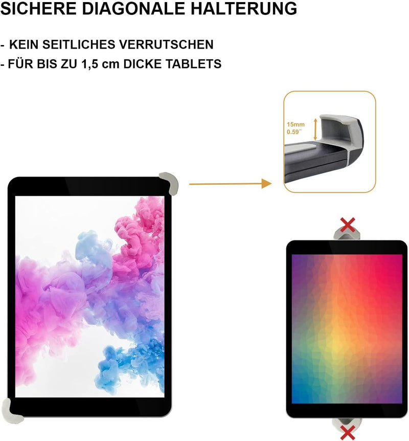 Girafus 9,5-14,5 Zoll Tablet Halterung Auto/auch Grosse Tablets/iPad Pro/Galaxy S7 S8/ Lenovo Autoha