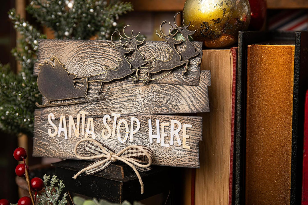 Sizzix Thinlits Set 49er-Pack Santa Greetings Colorize von Tim Holtz | 666338 | Hauchdünne Stanzform