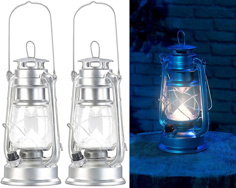 Lunartec Campinglaterne: 2er-Set ultra helle LED-Sturmlampen, Akku, 200 lm, 3 Watt (Sturmlaterne Akk