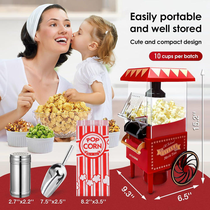 Popcorn-Maschine, Heissluft-Popcorn-Maker-Set, Geschenk-Box, tragbare Popcorn-Popper-Maschine, 10 Ta