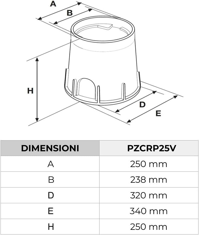 First Plast pzcrp25 V-y Ventilbox Garten mit Deckel PEDONABILE, grün, 250 mm