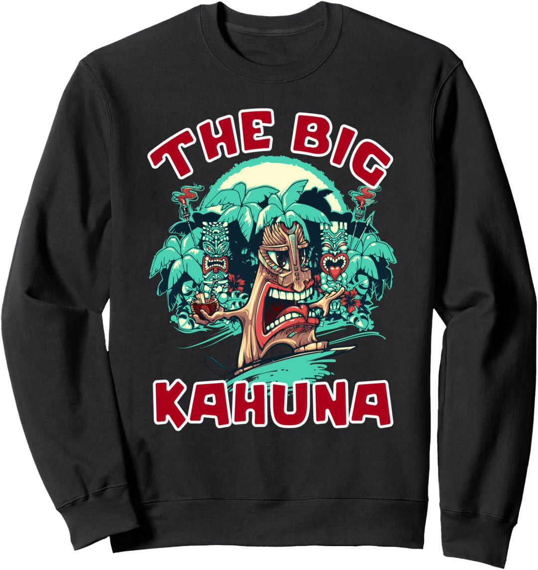 Tiki Big Kahuna Lustiger hawaiianischer Vatertagsurlaub Sweatshirt