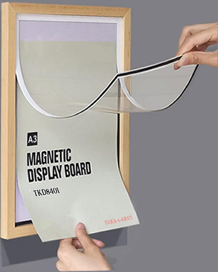 TUKA [2er] A3 Wechselrahmen Holz Natur mit Magnetverschluss, Acryl Info-Rahmen Plakatrahmen Posterra