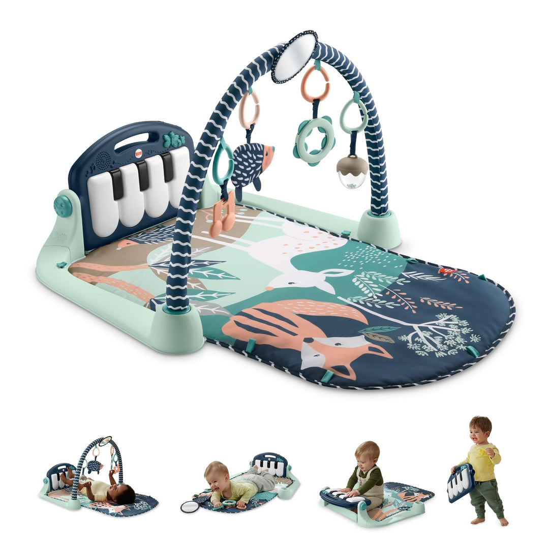 Fisher-Price Spielmatte für Babys Kick & Play Piano-Gym mit Musik- und Sensorikspielzeug für Neugebo