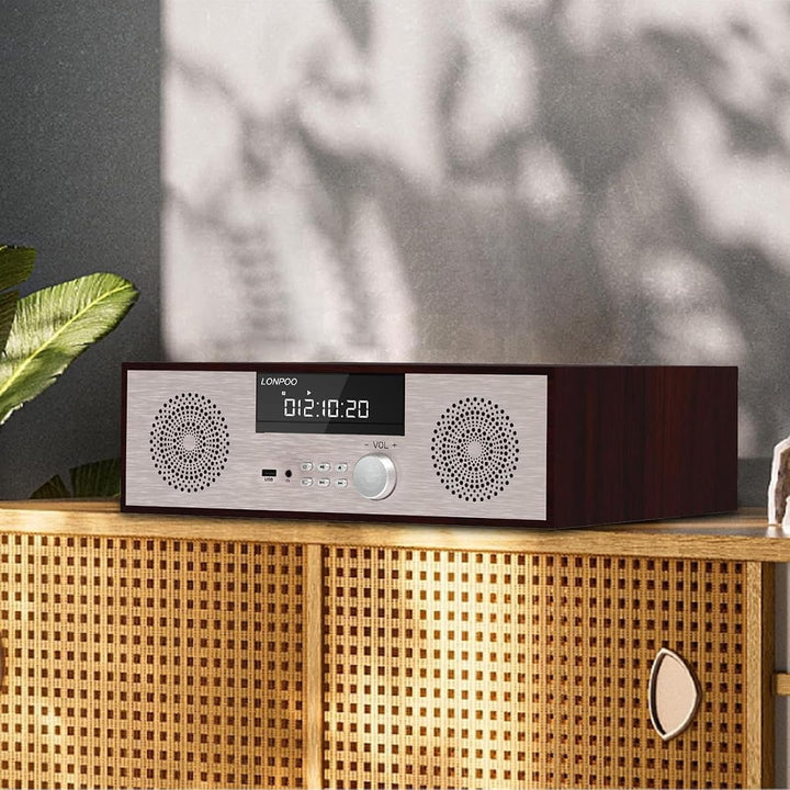 LONPOO Stereo System for Home with CD Player，40W Home Stereo System CD Player with Speakers Bluetoot