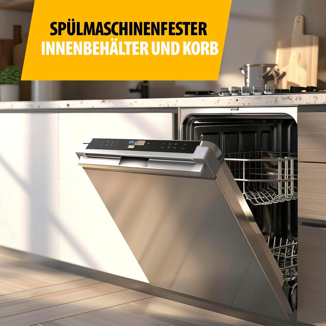 Tristar Edelstahl-Fritteuse, 3L Kapazität, Temperaturregelung bis 190°C, Kaltzone, Spülmaschinengeei