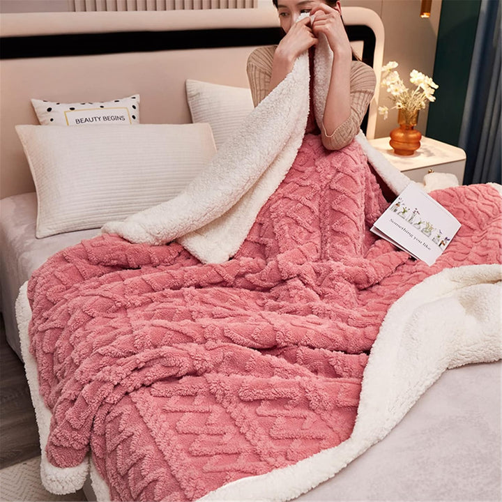 Flauschige Sherpa Kuscheldecke - hochwertige Schafdecke, super weiche Fleecedecke als Sofadecke, Tag
