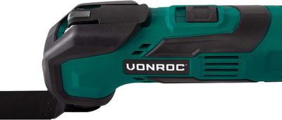 VONROC Multifunktionswerkzeug VPower 20V, 2.0Ah – Komplettset mit Akku, Schnellladegerät, Zubehör un