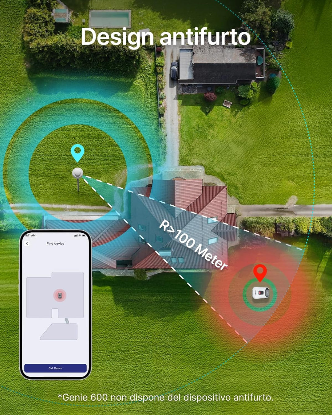 ANTHBOT KI Drahtloser Mähroboter ohne Begrenzungskabel Max. 900m², Full Frequenzband RTK+4-Kamera-Vi