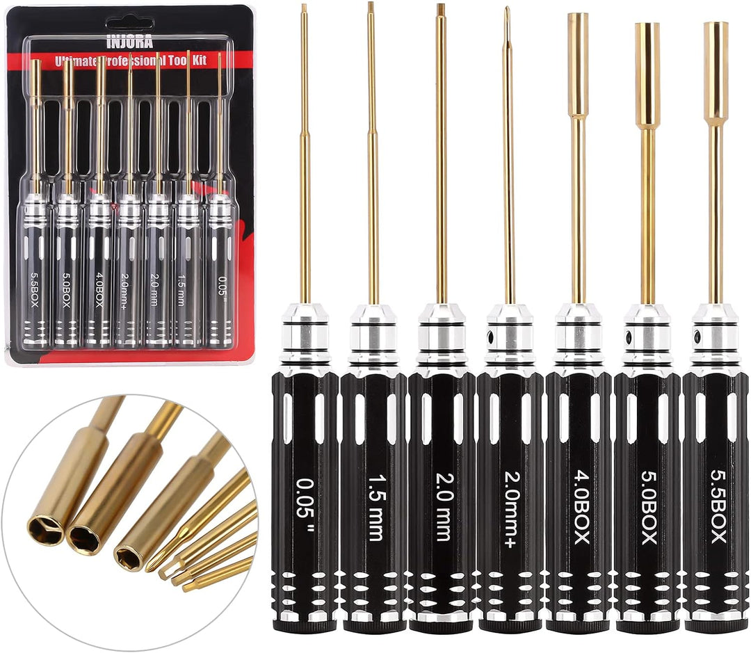 INJORA RC Werkzeug Kit Fluch Schraubendreher Muttern-Treiber Schraubenschlüssel HSS für TRX4M SCX24