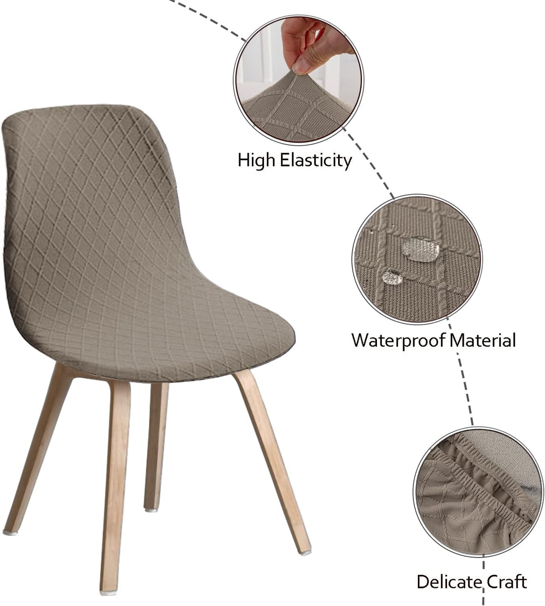 JUNZHE Muschelstuhlhussen Retro-Stuhlhussen Stretch-Spandex-Druck, Lounge-Eckstuhlschutz für Esszimm