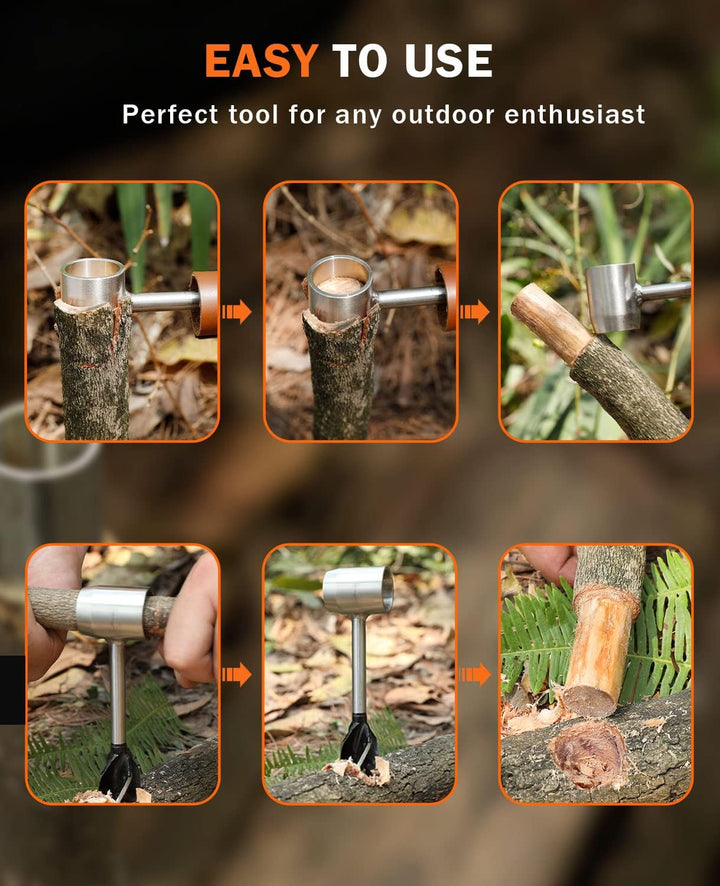 Bushcraft Gear for Survival, Bushscraft Hand Auger, Survival Tools,Bushcraft Auger,Scotch Eye Wood A