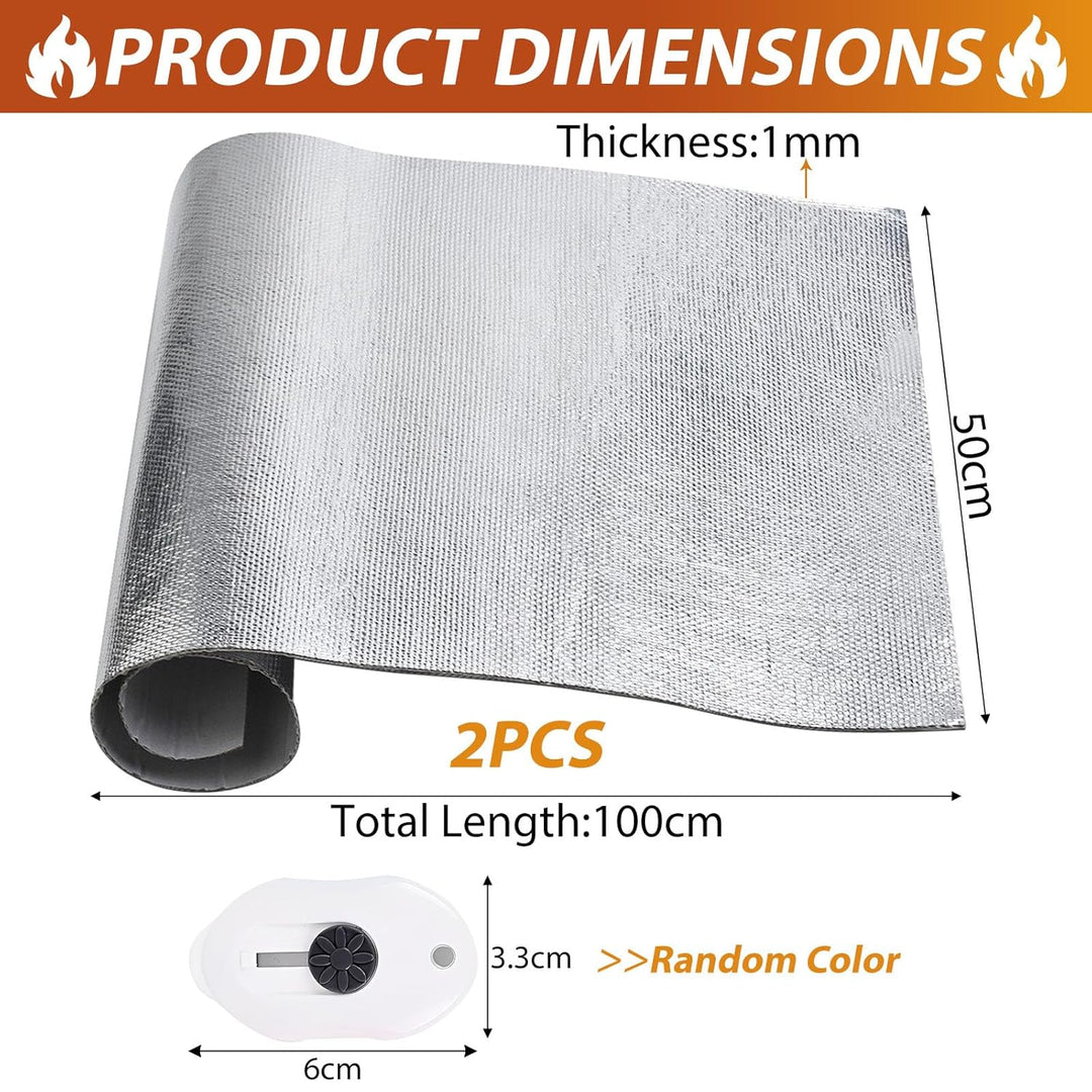 2 Stück Hitzeschutz Aluminium Platte 1 mm dick Kleberücken Aluminium Glasfaserblatt Praktische Hitze