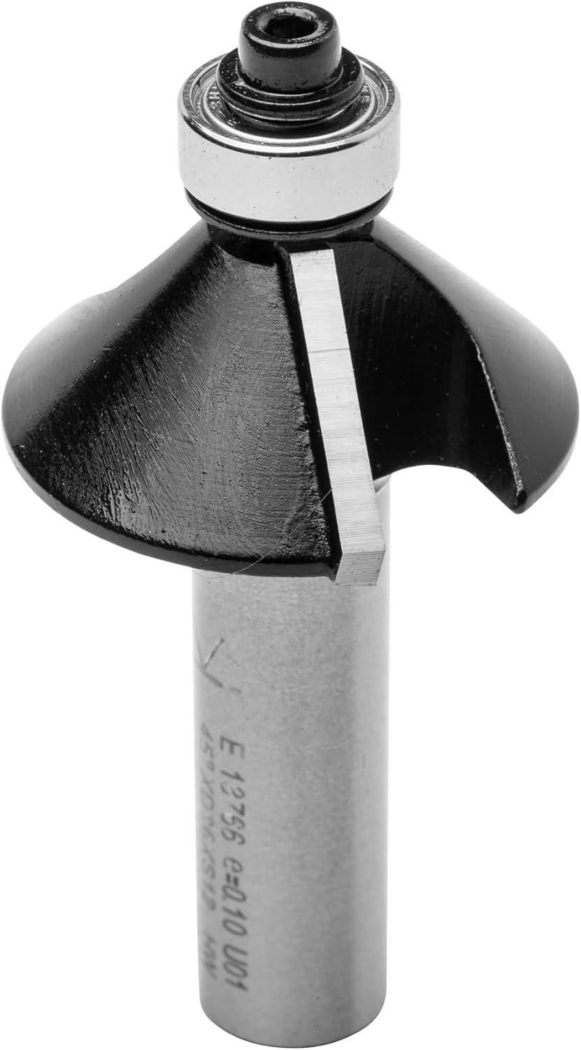 ENT 13766 Fasefräser HW, Schaft (S) 12 mm, Durchmesser (D) 36 mm, NL 11,6 mm, E 45°, SL 40 mm, mit K