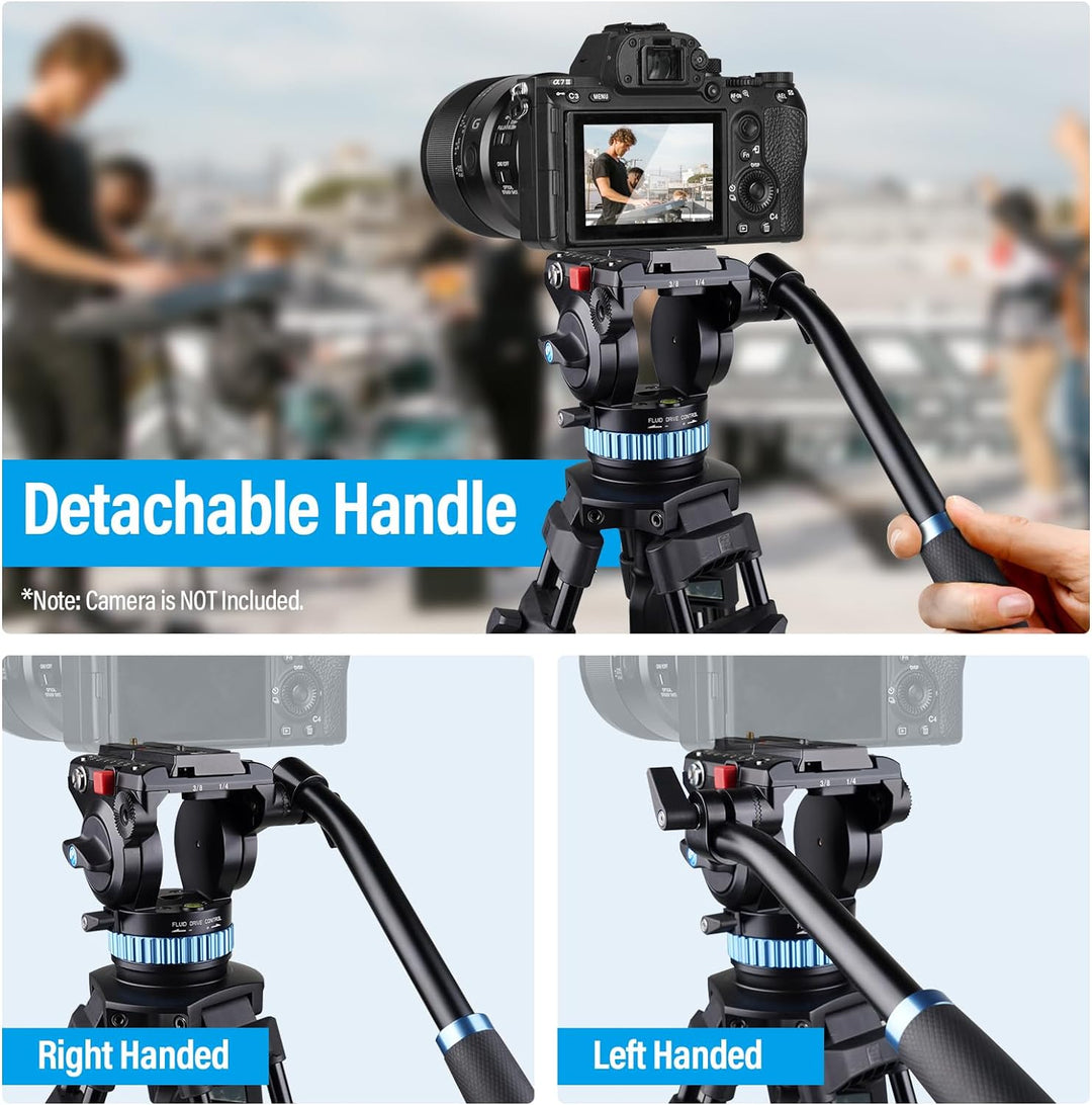 SIRUI AM-15S Aluminium Kamera Video Stativ mit Fluid-Kopf, 155cm professionelles Schwerlast Kamerast