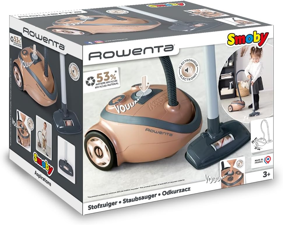 Smoby - Rowenta Staubsauger - Spielstaubsauger mit Sound - Kinder-Staubsauger mit Sound - Haushalts-