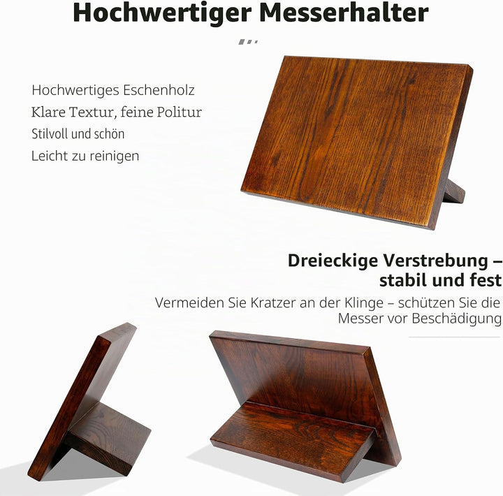 WILDMOK Magnetischer Messerblock – Heimküche Multifunktionaler Magnet-Messerhalter ohne Messer, Esch