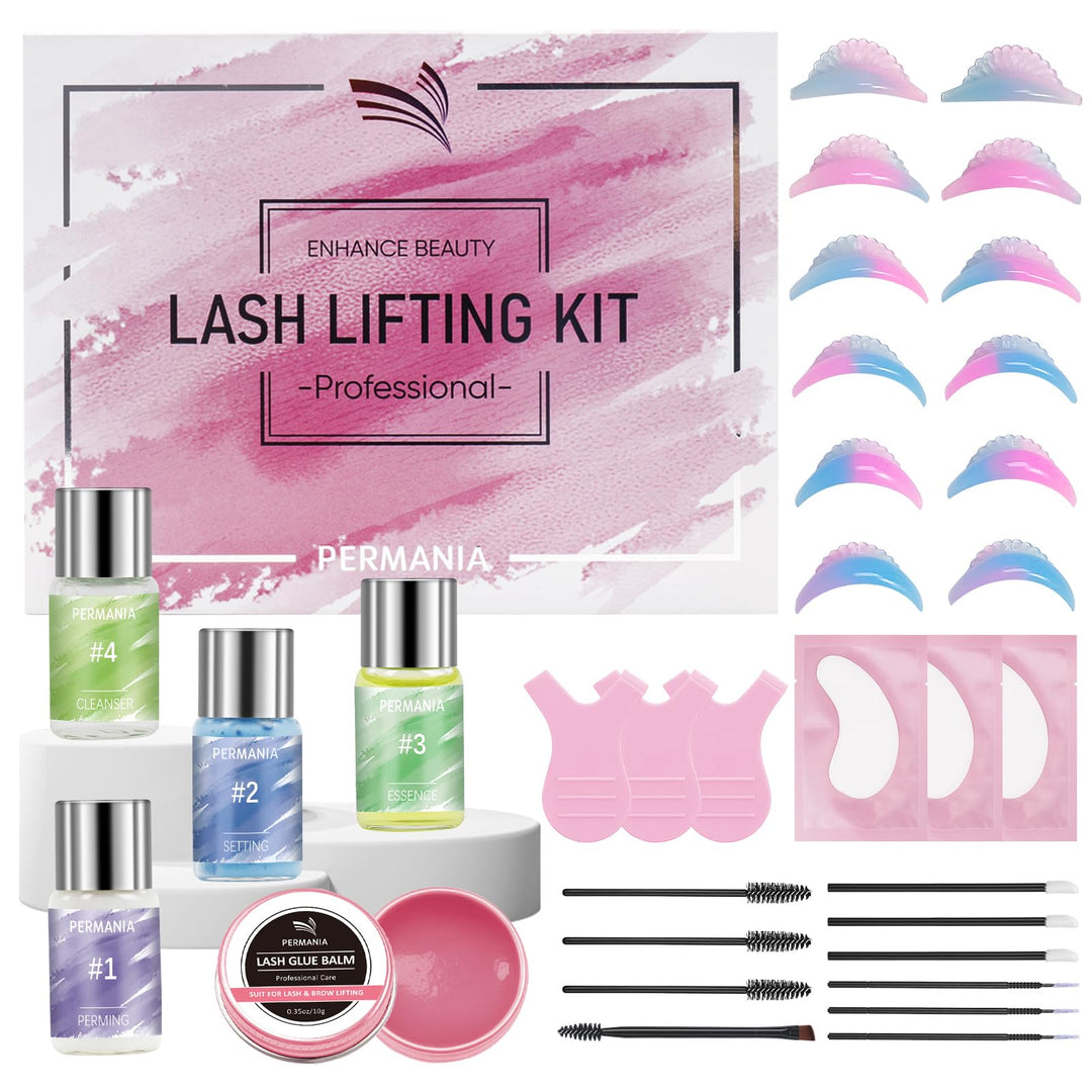PERMANIA Wimpernlifting & Augenbrauen Lifting Set – Lash Lift Kit für Zuhause & Salon, DIY Lash Lift