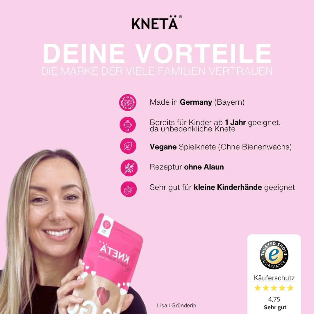 KNETÄ STARTÄR BUNDLES - Vegane Spielknete ab 1 Jahr I Made in Germany I Knetset I Knetzubehör (L), L
