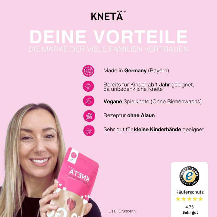 KNETÄ STARTÄR BUNDLES - Vegane Spielknete ab 1 Jahr I Made in Germany I Knetset I Knetzubehör (L), L