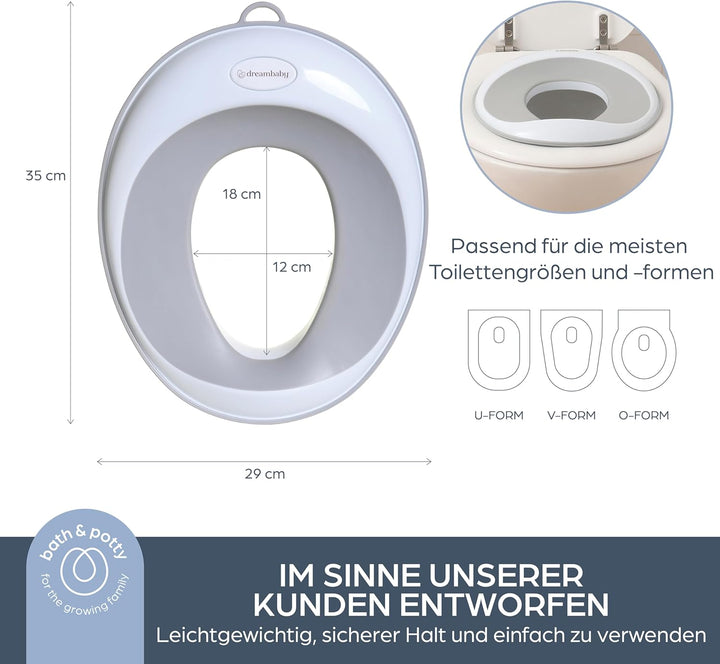 Dreambaby EZY- Potty Training WC-Sitzauflage, rutschfest und ideal für Reisen, grau, WC-Trainingssit