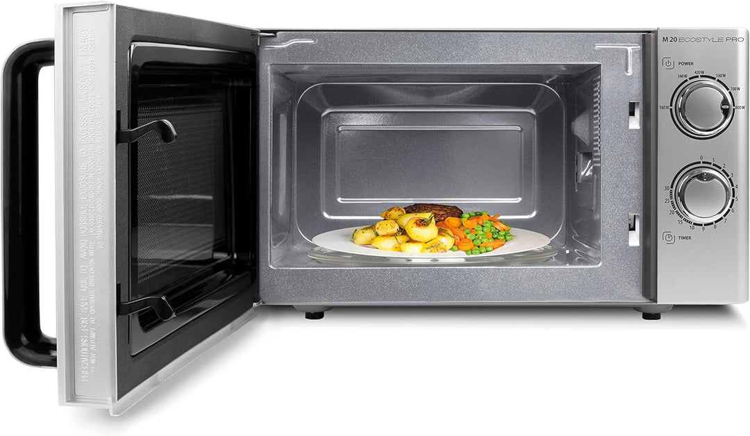 Caso M 20 Ecostyle Pro Mikrowelle, einfache Bedienung, 20 L Garraum, 800 Watt Leistung, Drehteller 3