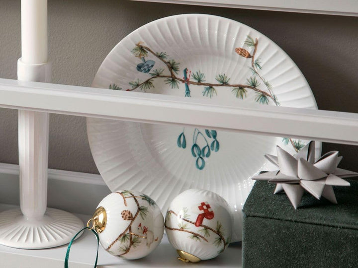 Kähler Tiefer Teller Ø21 cm Hammershøi Christmas Aquarellmalerei, Weiss