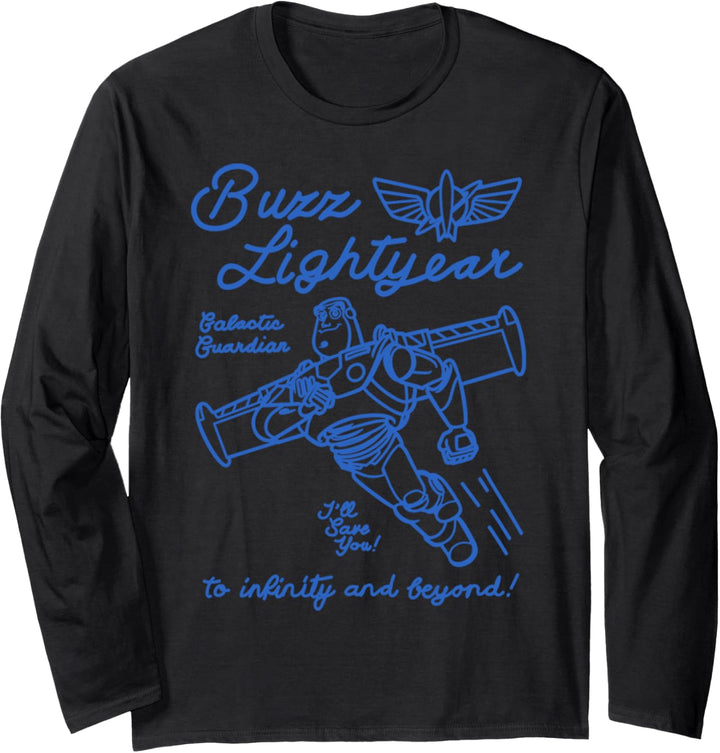 Disney Pixar Toy Story Buzz Lightyear Blue Line Art Langarmshirt