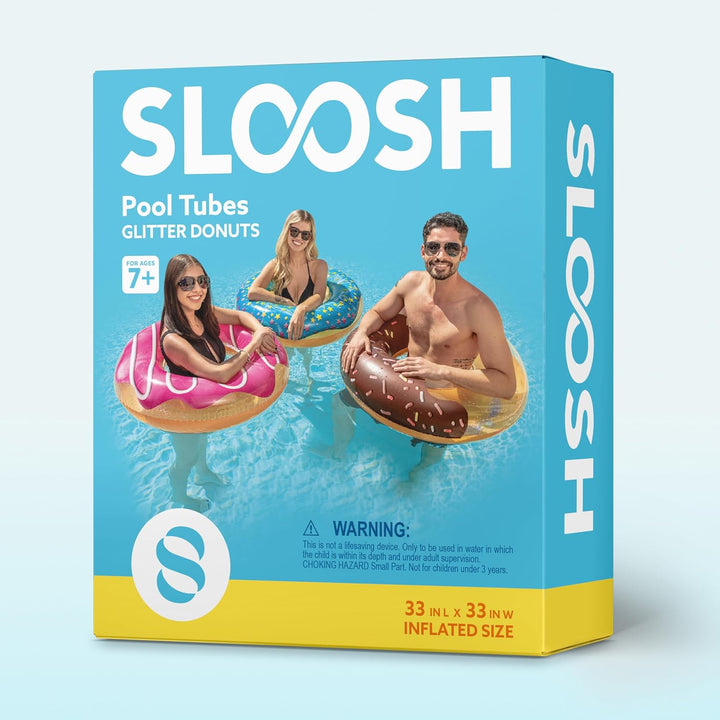 JOYIN 3 Pack Aufblasbarer Schwimmreifen mit Glitzern 32.5"/82.55cm, Schwimmring, Sommer Wasser Schwi