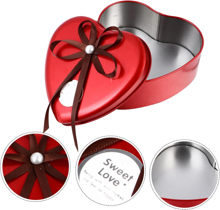 BESTonZON Metalldose Herz Dose mit Deckel Herzdose Metall Keksdose Hochzeit Geschenkbox Weihnachtsdo