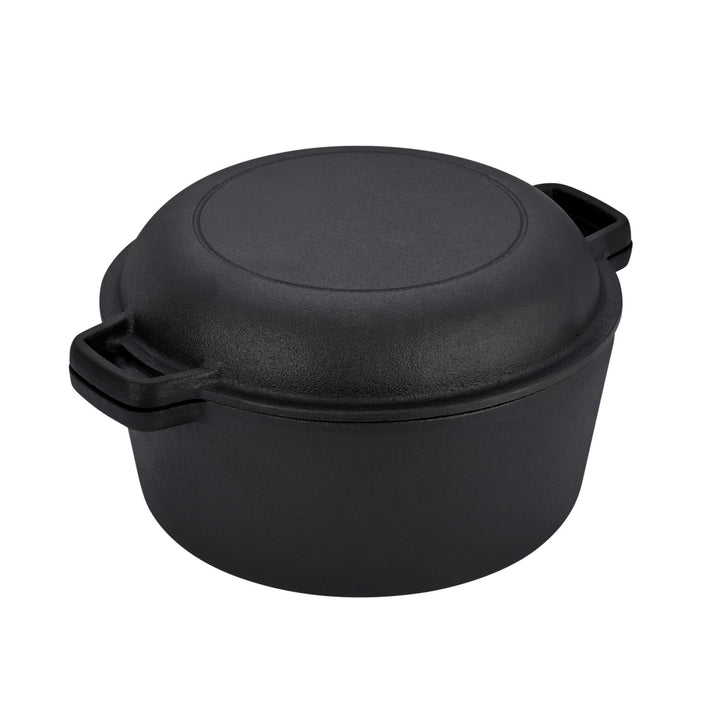 GRÄWE Dutch Oven CI 350 Ø 26 cm – Gusseisen Brat- & Kochtopf 2-in-1 mit Deckel, Induktion & Backofen
