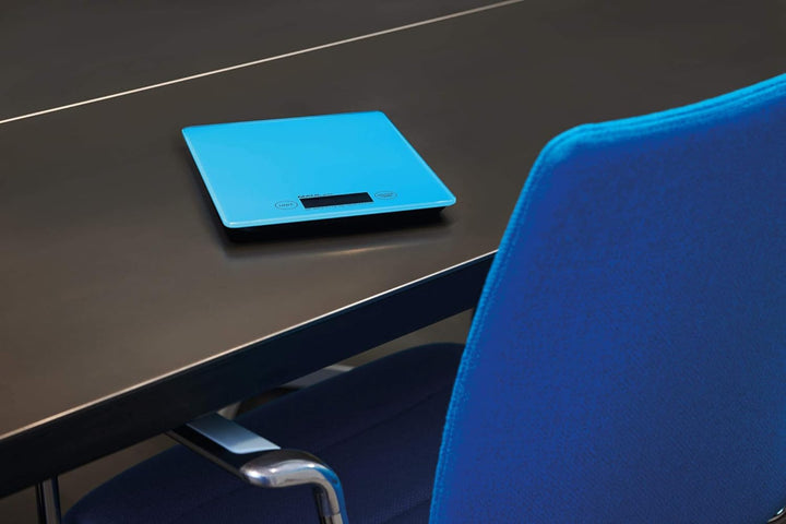Küchenwaage/Briefwaage MAULgloss, hellblau, 5KG, Glasoberfläche, Hellblau