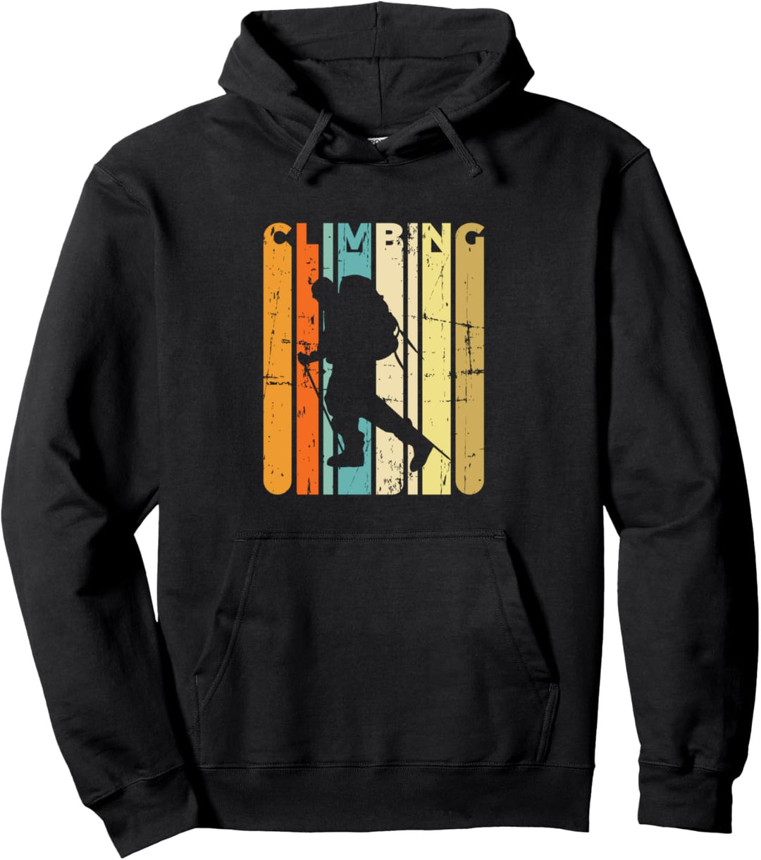Retro Klettern Vintage Bergsteiger Geschenk Bergsteigen Pullover Hoodie