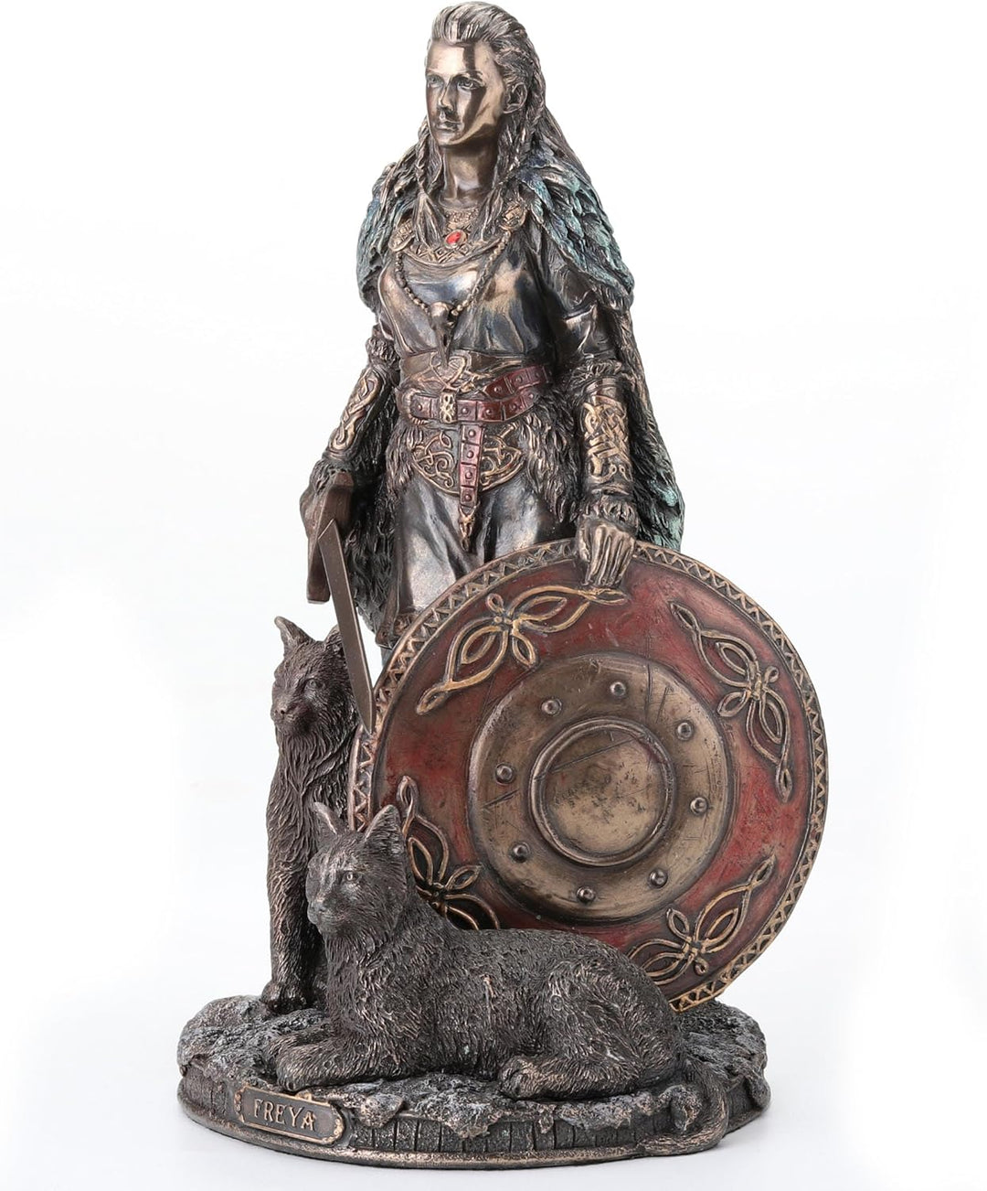 Veronese Design Skulptur Maiden Freya nordische Göttin der Liebe Schönheit und Krieg, kaltgegossenes