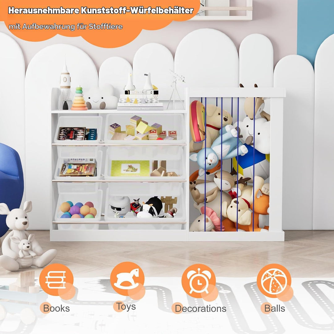 NACHES Kinder Bücherregal Spielzeugregal Kuscheltier Aufbewahrung Kinderregal Spielzeug-Organizer fü