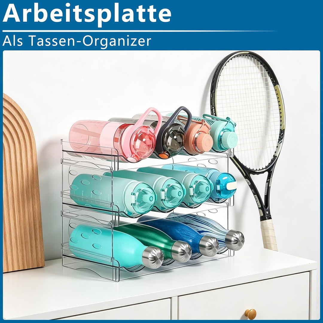 3 Etagen Flaschen-Organizer-Schrank für Kühlschrank, Stapelbarer Flaschenhalter für Vorratskammer Wa