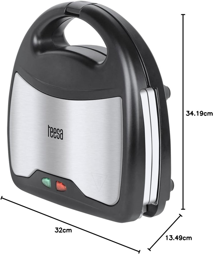 Teesa TSA3221 Sandwichmaker 3 in 1, silber/schwarz