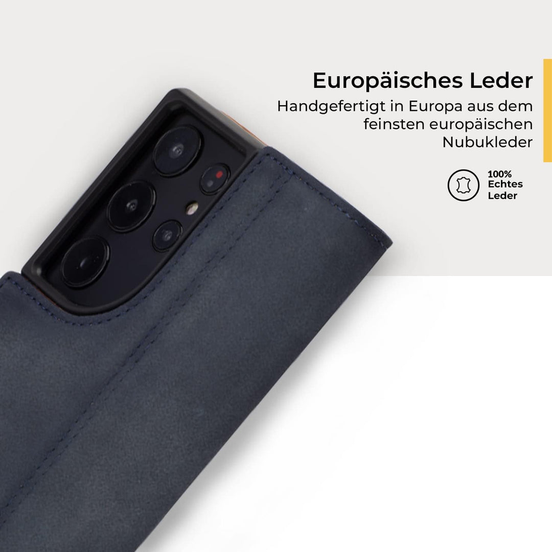 Snakehive Galaxy S23 Ultra Hülle Leder | Stylische Handyhülle mit Kartenhalter & Standfuss | Handyhü