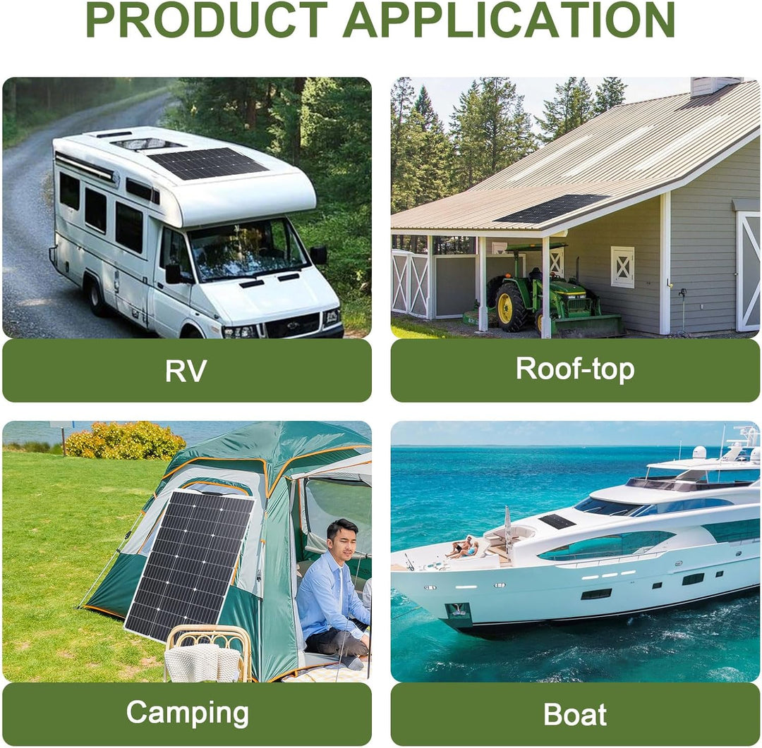 100W Solarpanel 18V Flexibel Solarmodul Monokristallin Leicht für Outdoor Aufladung Spitzenposition