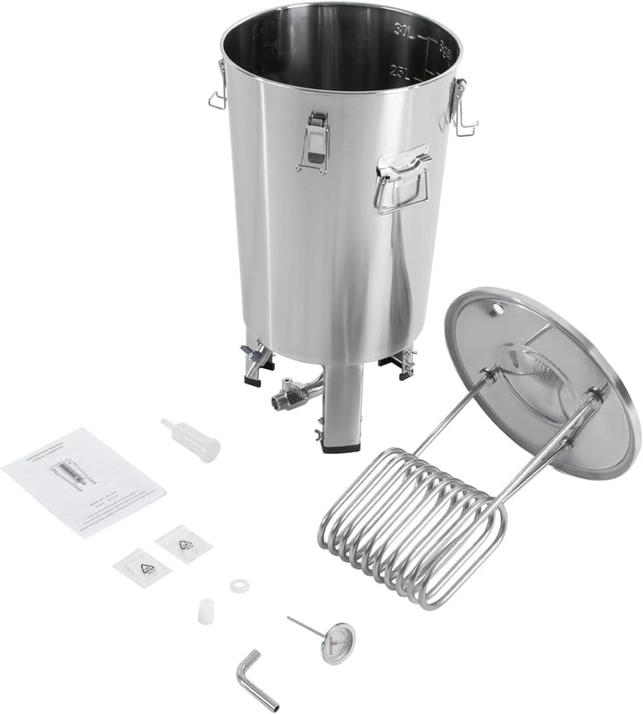 Bierbrauset – Komplettset zum Selbstbrauen von Bier, 304 Edelstahl, 32 L Gärbehälter &amp; Fermenter, Te